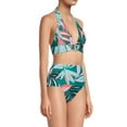 thumbnail image 4 of Anne Cole Women's Zesty Tropical Printed Ring Halter Swim Top (XS, Multi), 4 of 4