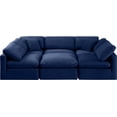 thumbnail image 4 of Meridian Furniture Indulge 164" Velvet U-Shaped Modular Sectional in Navy, 4 of 9