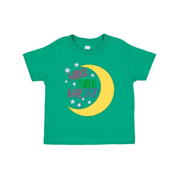 Inktastic Twinkle Twinkle Little Star with Yellow Moon Boys or Girls Toddler T-Shirt