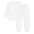 thumbnail image 5 of Toddler Girls Outfit Set Round Neck Solid Color Long Sleeve Top Pants Two Piece Set 6-24 Months 2T 3T 4T 5T 6T Children White,6-7 Years, 5 of 6