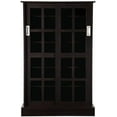 "Atlantic 49"" Windowpane Espresso Media Multimedia Movie DVD CD Shelf Bookcase Storage