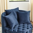 thumbnail image 5 of Velvet Swivel Chair for Living Room, Upholstered Accent Chair with Button Tufted and Movable Wheels, Modern Round Swivle Chair with 3 Pillows for Home, Office, 5 of 7