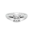 thumbnail image 3 of IGI Certified 4 Carat Cushion Shape Lab Grown Diamond Engagement Ring | 14K White Gold | Edith Diamond Studded Petite Solitaire Diamond Ring | FG-VS1-VS2 Quality Friendly Diamonds, 3 of 5