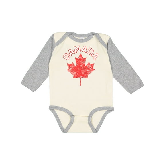 Inktastic Canada Maple Leaf Boys or Girls Long Sleeve Baby Bodysuit