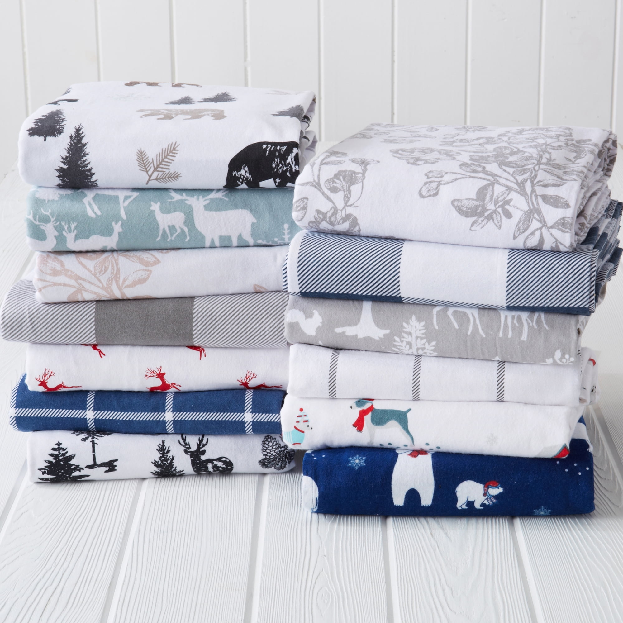 Great Bay Home Lodge Printed 100 Turkish Cotton Flannel Sheet Set
