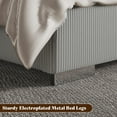 thumbnail image 6 of Merluxy Modern King Size Bed Frame with Fireplace and Tall Headboard, Corduroy Upholstered Wingback Platform, Greige, 6 of 10