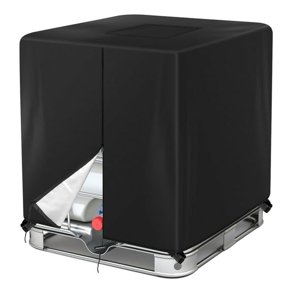 VTMGA IBC Tote Cover 275 Gallon 420D With Zipper for 1000L Outdoor dustproof Tote Cover Protective Cover Black