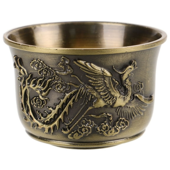 PBPBOX Retro Chinese Tea Cup Golden Metal Small Portable Decorative Teaware