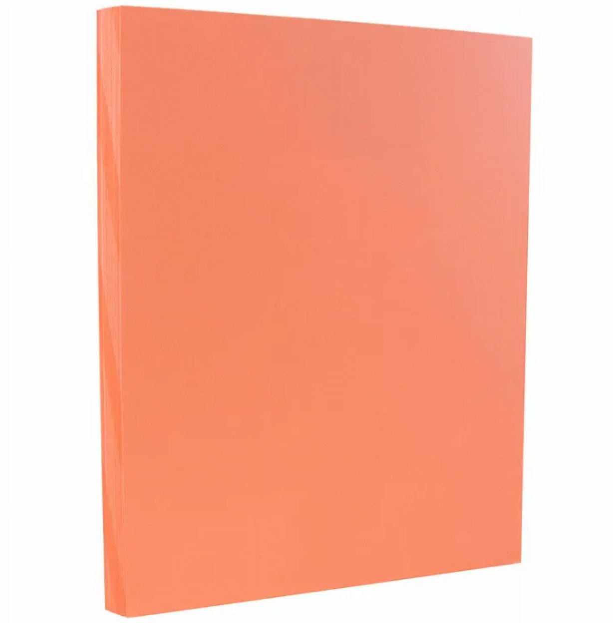 JAM Paper Vellum Bristol, 8 1/2 x 11, Salmon Pink, 110lb, 100 per Pack