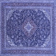 thumbnail image 1 of Ahgly Company Machine Washable Indoor Square Medallion Blue Traditional Area Rugs, 4' Square, 1 of 4