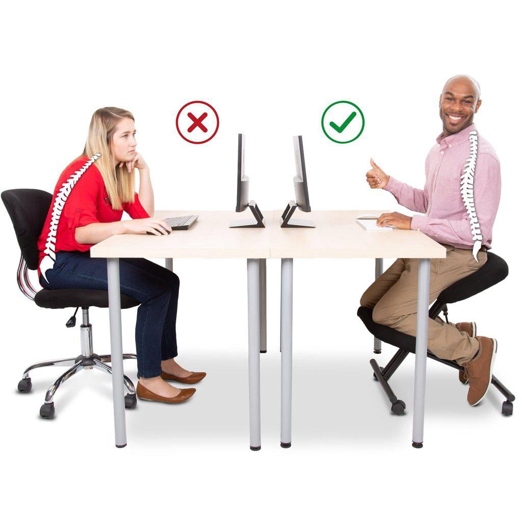 ProErgo Pneumatic Ergonomic Kneeling Chair | Fully Adjustable Mobile Office Seating | Improve Posture to Relieve Neck & Back Pain | Easy Assembly | Use in Home, Office, or Classroom