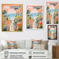 thumbnail image 4 of Designart "Coastal Beach Scene Paradise in Pastel Colors IV" Coastal Framed Wall Art - Coastal Pink Coastal Beach Hallway Framed Wall Art Decor, 4 of 6