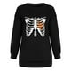 thumbnail image 4 of Moda mujer estampado cuello redondo pulóver Tops manga larga cómoda blusa sudadera Fridja  czfsfas5723, 4 of 6