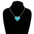 thumbnail image 4 of BAYAIXZ Necklaces for Women Creative Vintage Heart Turquoise Pendant Necklace Personality Fashion Party Boho Jewelry Gifts Necklace Necklaces (Sky Blue,One Size), 4 of 6