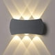 thumbnail image 1 of Aplique de pared LED de 12 W para interior y exterior, resistente al agua IP65, 1200 lm, moderno aplique de aluminio, blanco cálido de 3000 K., 1 of 5