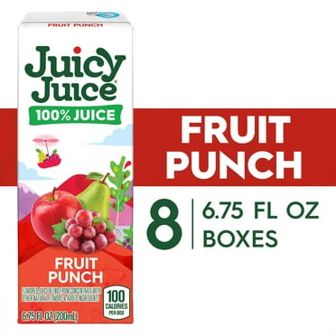 Juicy Juice 100% Juice, Fruit Punch, 8 Count, 6.75 fl oz Juice Boxes