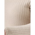 thumbnail image 5 of DARING DIVA Plus Size Round Neck Long Sleeve Ribbed Knit Midi Dress 1X Apricot, 5 of 6