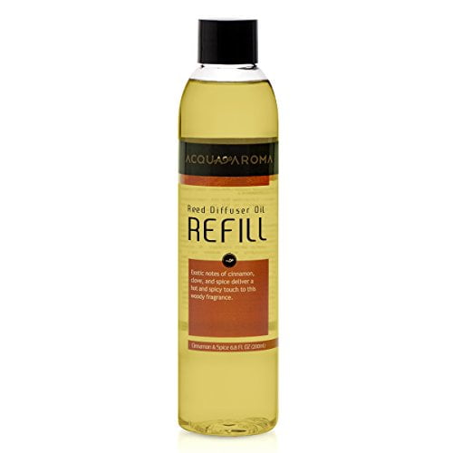 Acqua Aroma Cinnamon & Spice Reed Diffuser Oil Refill 6.8 FL OZ (200ml) Contains Essencial Oils