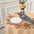 thumbnail image 6 of 60 Inch Round Tablecloth with White Lace Trim Fall Table Cover for Elegant Dining Decor Bluebird on Elegant Branch, 6 of 8