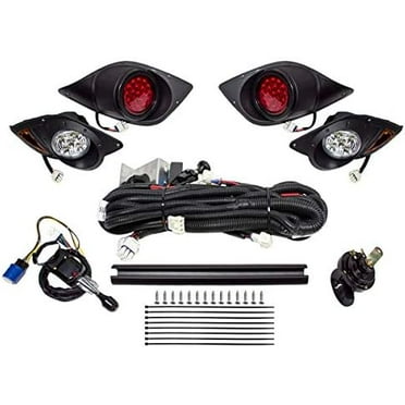 Golf Cart LED Headlights and Tail Light Kits Fits Yamaha G29 YDR Drive 2007up with Universal Deluxe Light Upgrade Kit