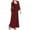 Wine, variant on KDFJPTH Womens Dresses Casual Plus Size Hollow Out Lace Patchwork Solid Loose Long Dress Women Formal
