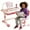 Pink #2, variant on YNCE Kids Desk and Chair Set, Height Adjustable Kids Desk with Storage Drawers and Bookshelf, Ergonomic Table for Kid, Curved Desktop Reading Writing Table