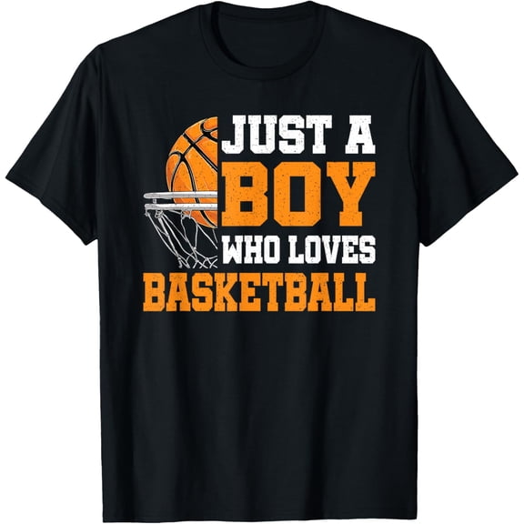 Just A Boy Who Loves Basketball Funny Boys Basketball Player T-Shirt
