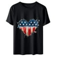 thumbnail image 5 of Dyegold Summer Tops for Women 2023 Trendy, Women Tops and Blouses Heart American Flag Patriotic Tshirts Crewneck Short Sleeve Blouses Casual Loose Fit ​Tunics, 5 of 6