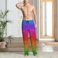 thumbnail image 6 of Lsque Rainbow Glitter Print Men's Pajama Pants, Lounge Pant - Comfortable Home Wear,Elastic Waistband, Stylish Design-Large, 6 of 9