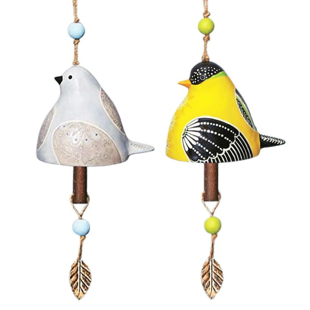 LCXmlly Cloche Résistante aux Intempéries, Décoration Suspendue en Résine pour Oiseaux, Carillon Éolien pour Jardin Extérieur