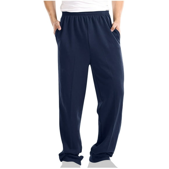 FAIWAD Men's Baggy Sweatpants Elastic Waist Straight Leg Lightweight Sweat Pants Lounge Pants with Pockets