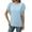 Light Blue, variant on Solid Color Women Textured O-Neck Flutter Sleeve T-Shirt Tshirts Tee For Casual Wear Stylish Dailywear