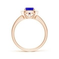 thumbnail image 2 of ANGARA Natural Cushion 1.05 ct Tanzanite Engagement Ring with Diamond Accents in 14K Rose Gold for Women (Size-6mm) | December Birthstone, Anniversary, Jewelry Gift for Women | Natural Tanzanite Ring, 2 of 9
