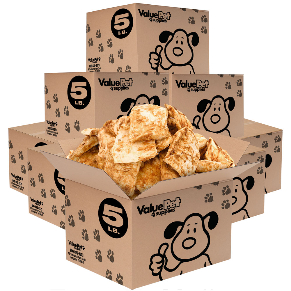 ValueBull Beef Cheek Chips for Dogs, Jumbo 45 Inch, Chicken Flavored