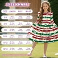 thumbnail image 6 of FKELYI Christmas Candy Snowflake Print Girls Long Sleeve Dress for Fall Ruffle Dresses Tiered Swing Trim Dress for Party Birthday Holiday, 3-4 Y, 6 of 6