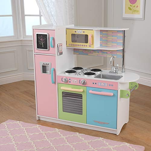 KidKraft Uptown Pastel Wooden Play Kitchen with Chalkboard Play