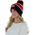 thumbnail image 2 of ToBeInStyle Unisex Soft Stretchy Beanies - California Republic Print - Black W/Red Stripe - One Size, 2 of 4