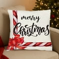 thumbnail image 4 of Christmas Pillow Cover 45x45cm - Red and White Holiday Decoration for Sofa Couch with Santa Snowman Tree Patterns, 4 of 6