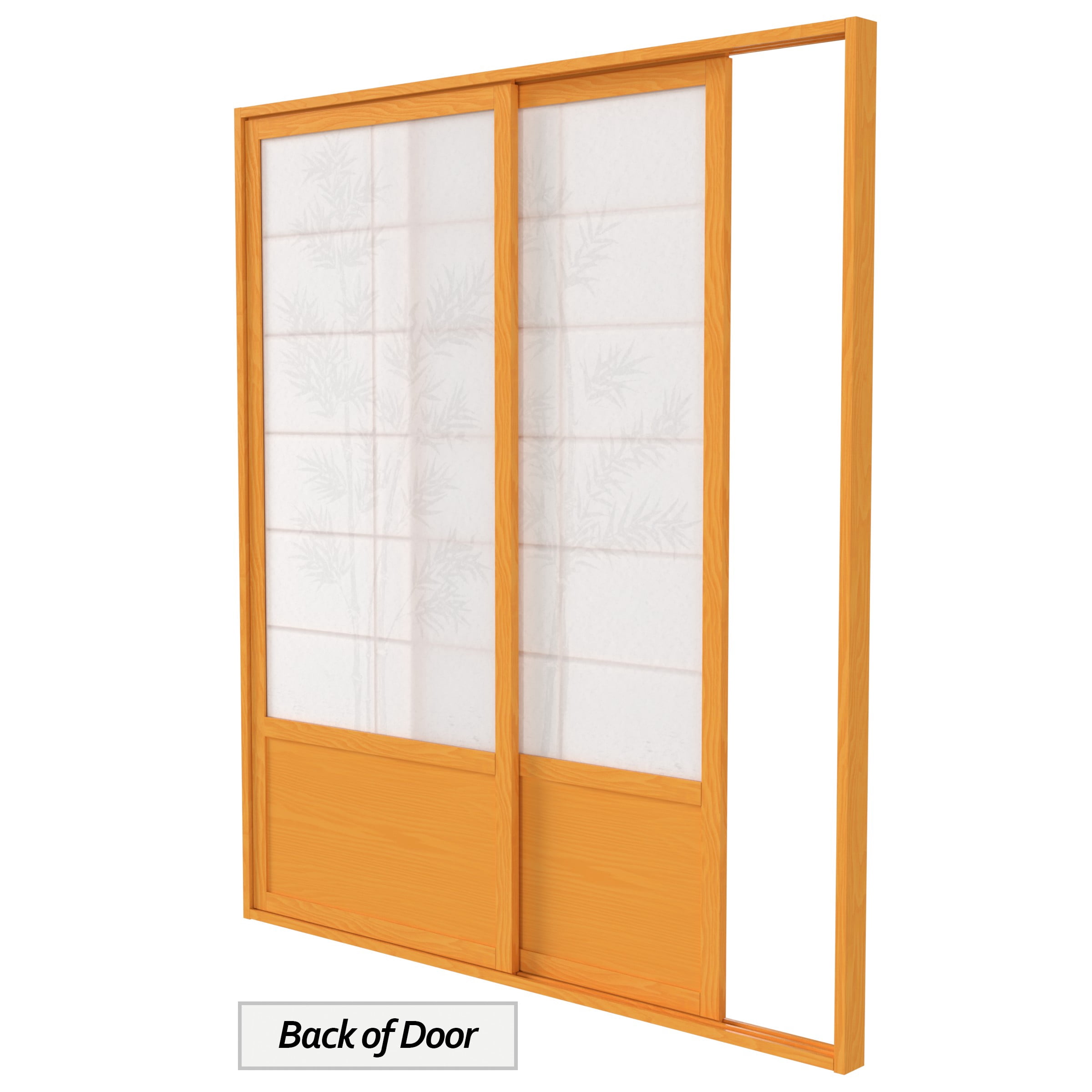 Red Lantern 7 ft. Tall Bamboo Tree Shoji Sliding Door Kit - Honey, Room Divider