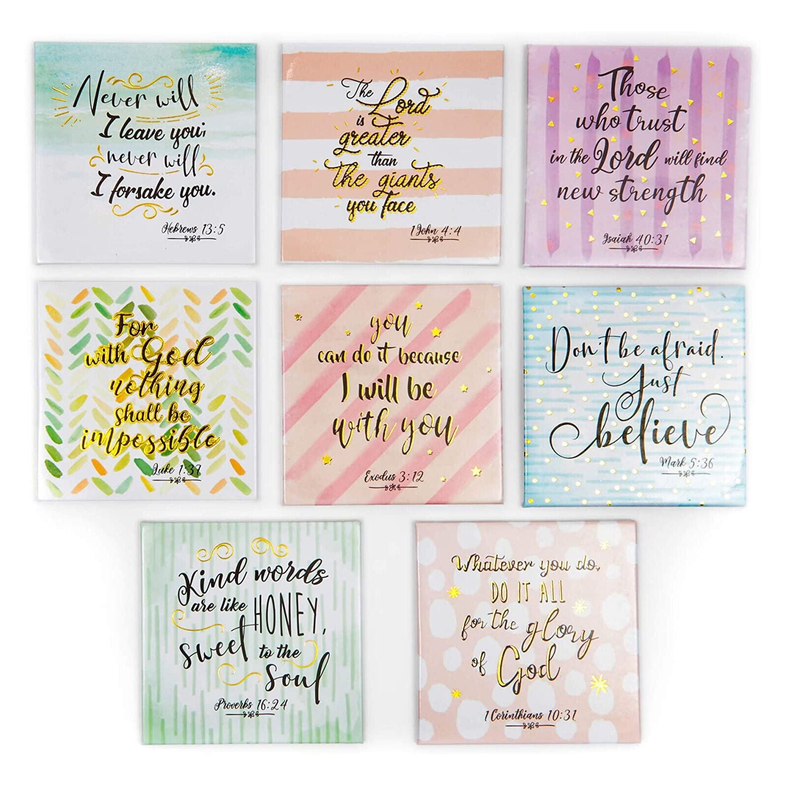 8 Pack Inspirational Christian for Refrigerator, 8 Bible Verses