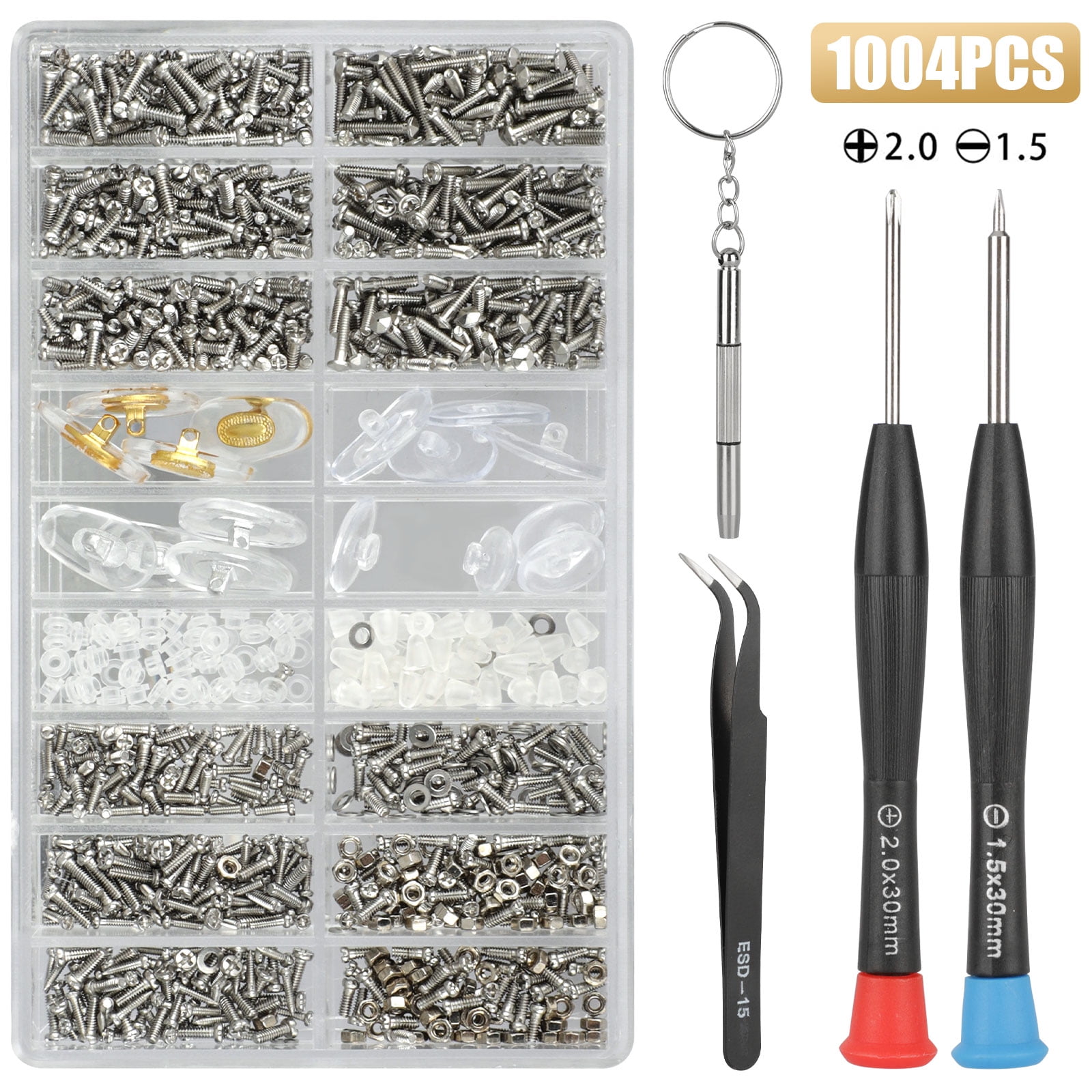 Eyeglass Repair Kit with 6 Pcs Screwdrivers and Stainless Steel Glass Screws for Glasses Sunglass Repair Eye Glass Eyeglass Repair Kit with 6 Pcs Screwdrivers and Stainless Steel Glass Screws for Glasses Sunglass Repair Eye Glass