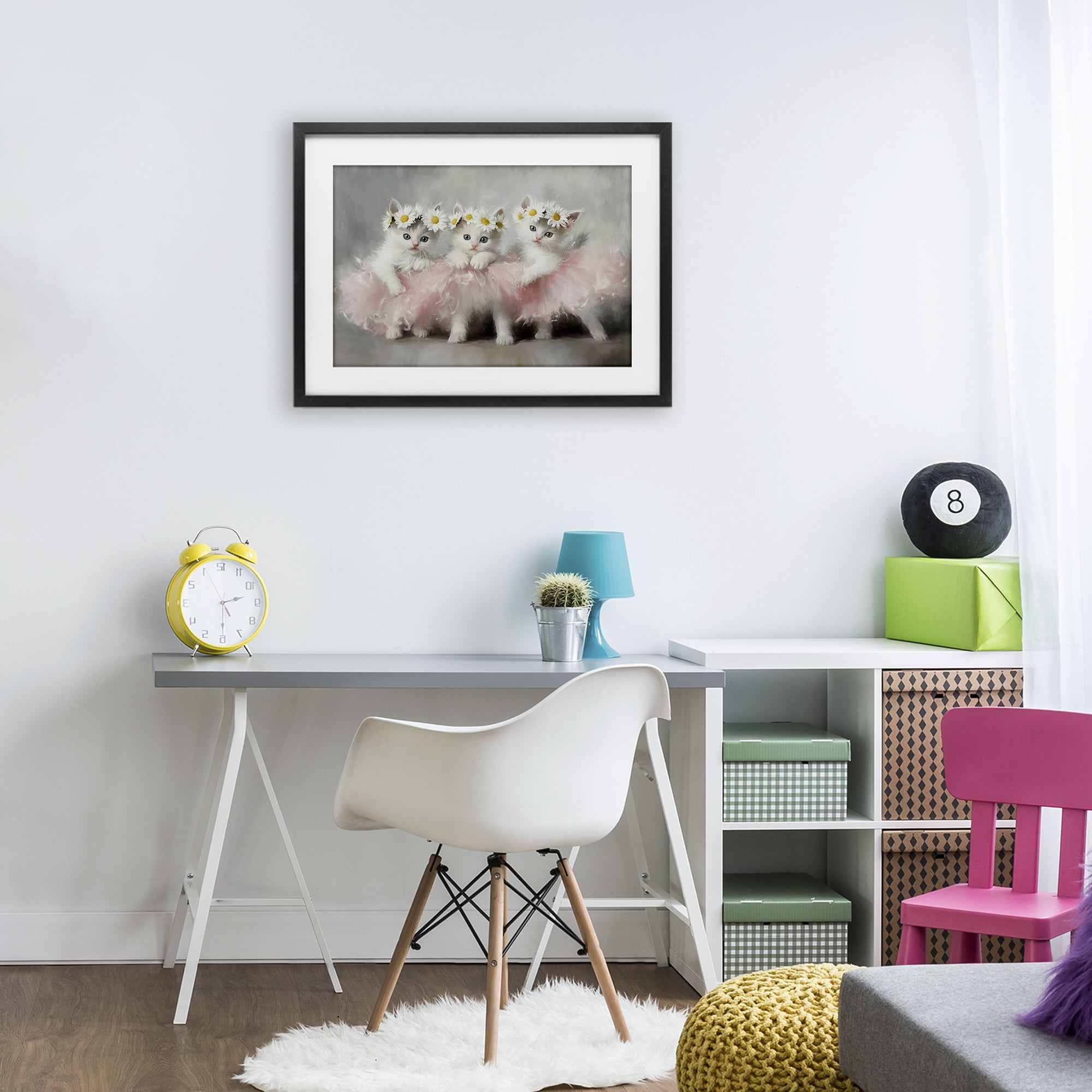 Stupell Industries Dancing Kittens in Tutus Black Framed Print Under Glass, design by Tina LeCour