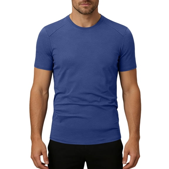 CHGBMOK Mens Crew Neck Solid Workout T-Shirts Short Sleeve Gym Running Tee Moisture Wicking Casual T shirts
