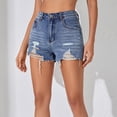 thumbnail image 5 of Aayomet Baggy Jeans for Woman Fit Distressed Denim Ripped Holes Shorts (Blue, L), 5 of 5