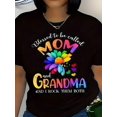 thumbnail image 6 of 【New Arrival】Blessed To Be Called Mom And Grandma Rainbow Flower Graphic T-Shirt, Women Family Grandma Casual Short Sleeve Tee, 6 of 10