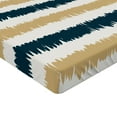 thumbnail image 2 of Ambesonne Striped Fitted Sheet, Navy Blue Beige Brush, Twin XL Size, Petrol Blue White Beige, 2 of 3