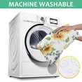thumbnail image 6 of White Sunflower Green Leaf Pattern Square Tablecloth,Waterproof Square Table Cover,Wipeable Spillproof Washable Table Cover for Home Kitchen Party Decor 60"x60"(152x152cm), 6 of 6