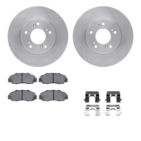 Dynamic Friction Company Front Brake Rotors with 5000 Euro Ceramic Brake Pads includes Hardware 6612-59015