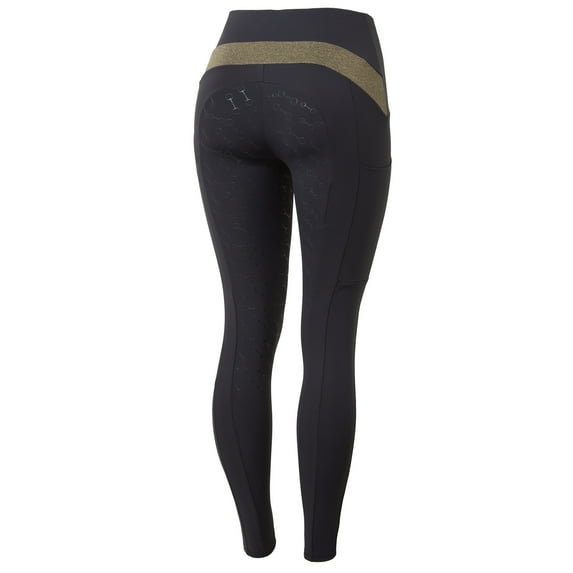 HORZE Sagira Women's Lightweight Moisture-Wicking Silicone Full Seat Riding Tights with Phone Pocket