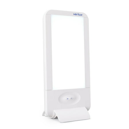 Verilux HappyLight Full-Size - UV-Free Therapy Lamp, Bright White Light with 10,000 Lux, Adjustable Brightness, 2 Interchangeable Lenses, Detachable Stand, and Wall Mountable